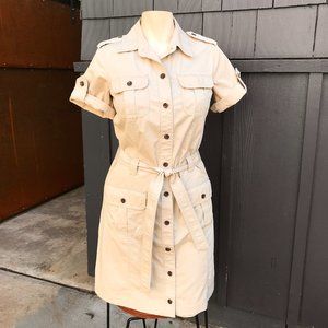 Vintage 1980s Banana Republic Safari Khaki Dress